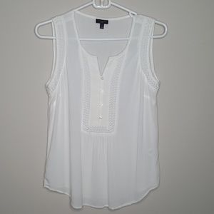 Talbots White Sleeveless Blouse